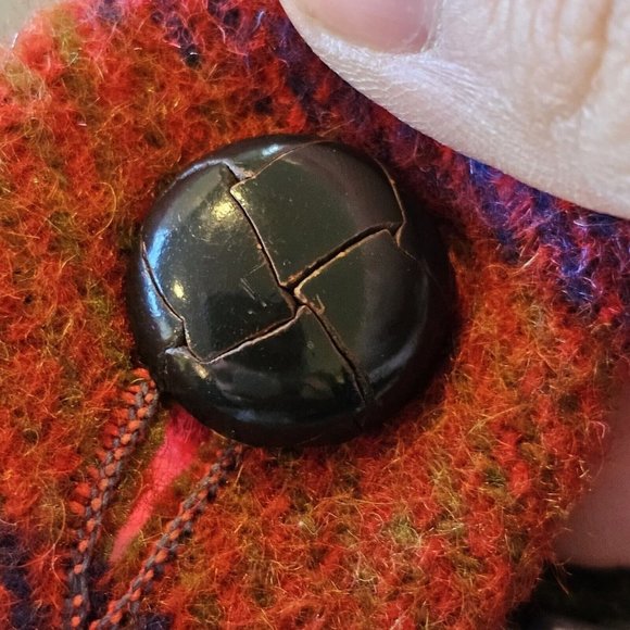 70s‎ Pioneerwear Womens XS Wool Plaid Skirt Fringe Assymetrical Red Blue Boho - Picture 3 of 12